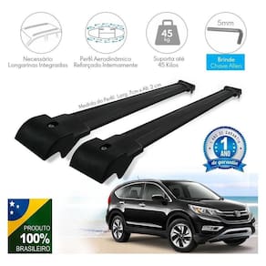 Travessa De Teto Aluminio Crv 2012 Á 2017 Preto Preto Larga