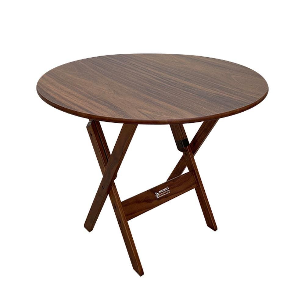 Mesa Dobrável de Madeira Redonda 90cm Imbuia 