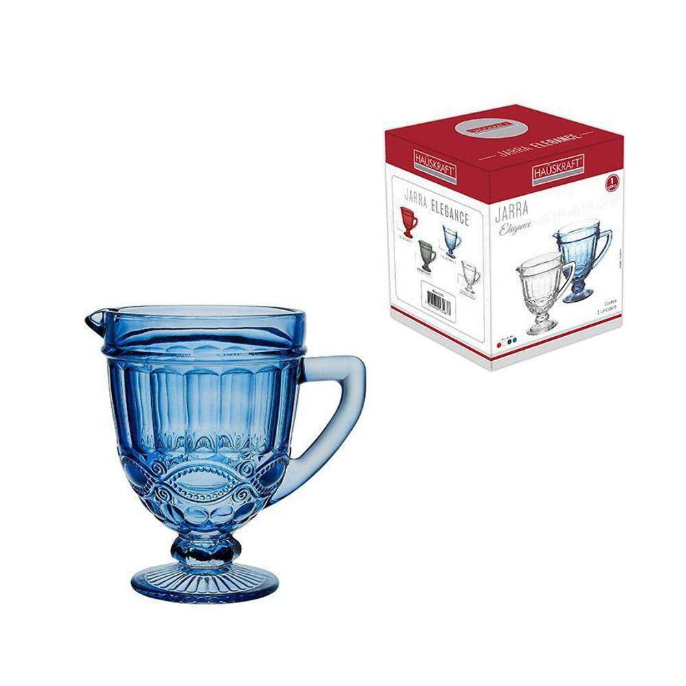 Jarra Elegance 1 Litros Vidro Pratica Azul Hauskraft