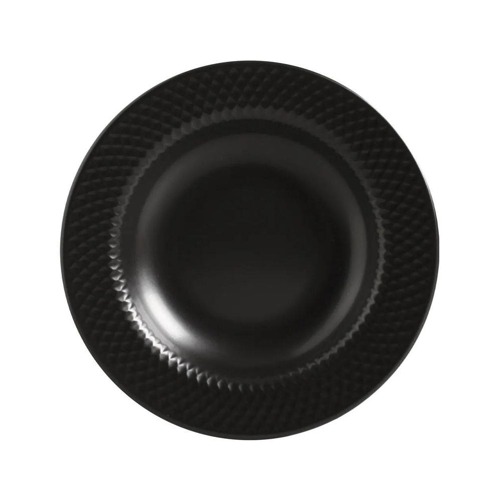 Conjunto 6 Pratos Fundo Preto Acetinado Alleanza 25cm