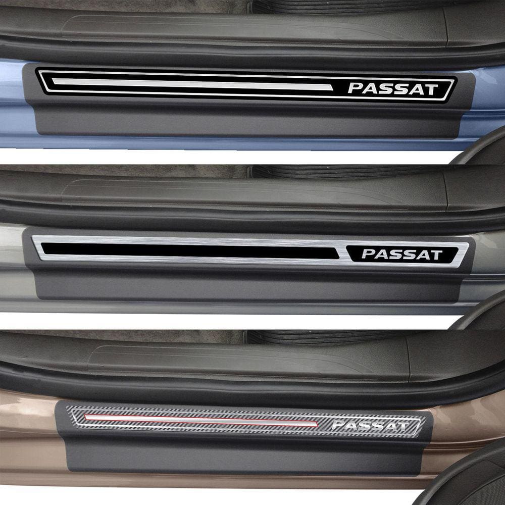 Jogo Soleira Premium Elegance Vw Passat 2018 - 4 Portas ( Vinil + Resinada 12 Peças )
