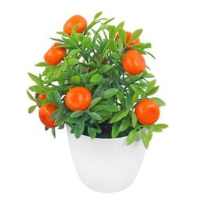 Vaso Planta Artificial Bonsai Fruta Laranja Decoração Mesa