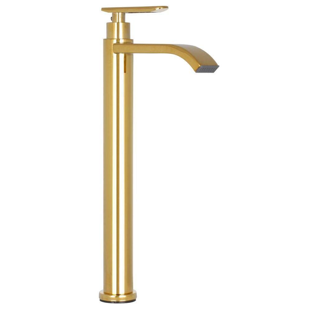 Torneira Banheiro Dourada Bica Alta Lavabo Pia Cuba Luxo