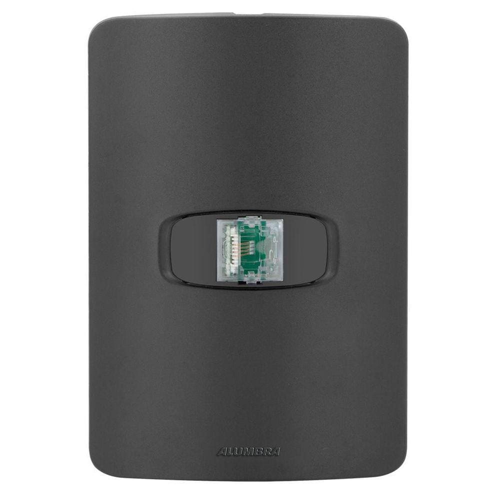 Conjunto 1 Tomada Telefone Rj11 - Alumbra Gracia Black Maxx