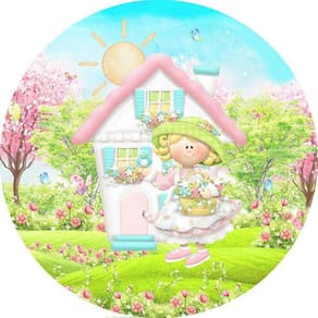 Painel Redondo 3D Sublimado Casa De Bonecas Frd-5441