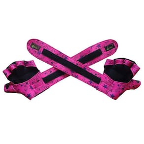 Luva Academia Modelo Munhequeira Caveirinha Fundo Rosa Tam.