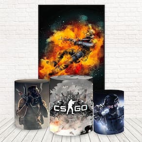 Painel Retangular E Capas Tecido Counter Strike Fkpc-1113