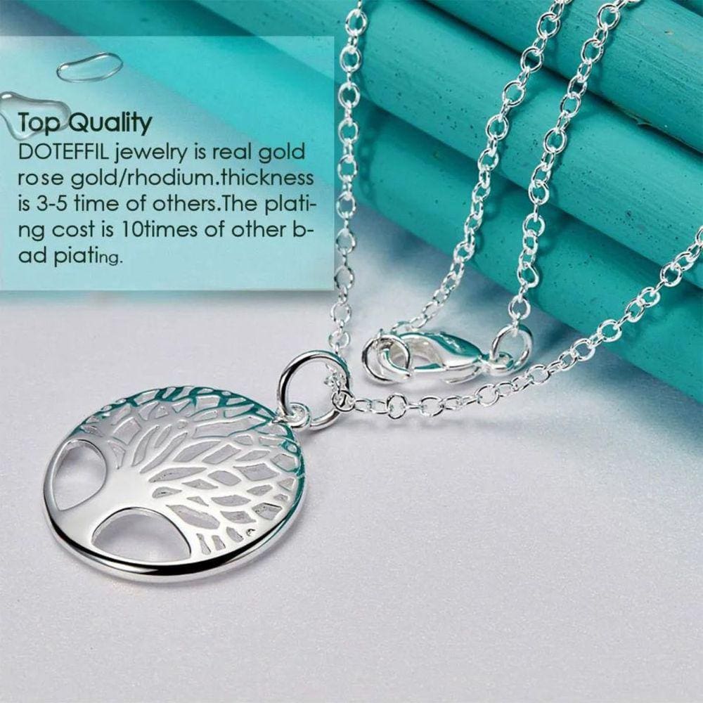 Colar Ouro Feminino Presente Aniversário Casamento Árvore Vida + Dedicatória