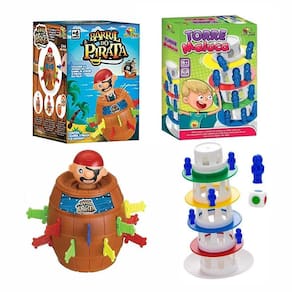 Kit Jogo Pula Pirata Barril + Jogo Torre Maluca