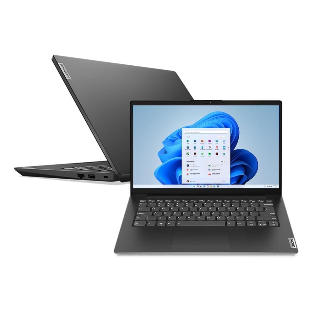 Notebook Lenovo V14 R7-5825U 16GB 256GB SSD W11 Home 14" FHD 82UN000RBR Preto