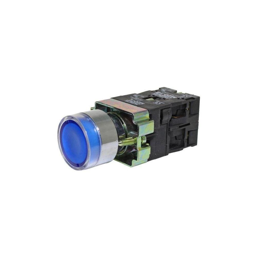 Botão Metálico 22Mm Iluminado 24V Azul M20Ig - Metaltex