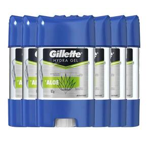 Kit Desodorante Gel Antitranspirante Gillette Hydra Gel Aloe 82g - 6 Unidades