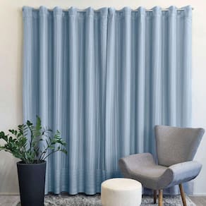 Cortina Renda Azul Clássica Olímpia 3,50x2,20m - Interlar