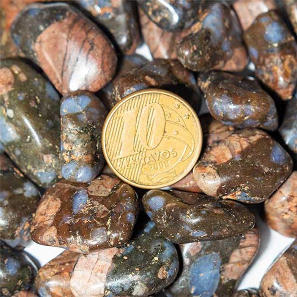 100Gr Riolita Rolado Pedra Natural Tamanho 15mm de Garimpo