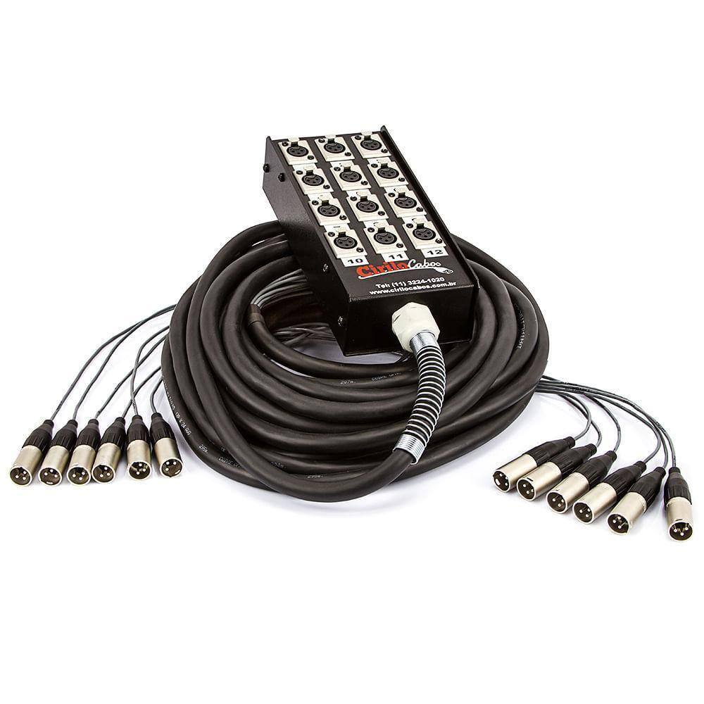 Medusa 12 Vias Montada Conectores Amphenol - 40 Mt
