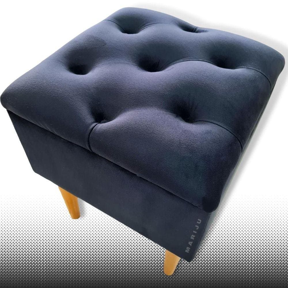 Puff Banqueta Quadrado em Acabamento Capitonê