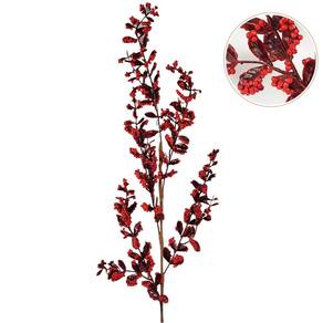 Folhagem Natal Galho Cereja 90x8cm Azevinho Vermelho