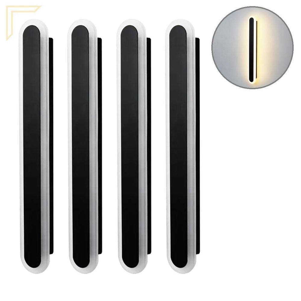 Kit 4 Arandela Quarto Acrilico Preto Led Integrado Lup97