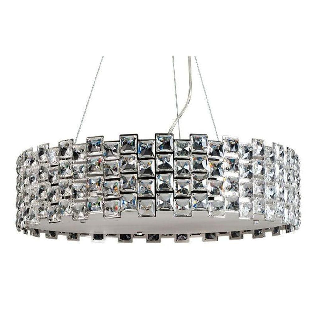 Pendente Lustre Atlanta De Cristal Para Led 60Cm