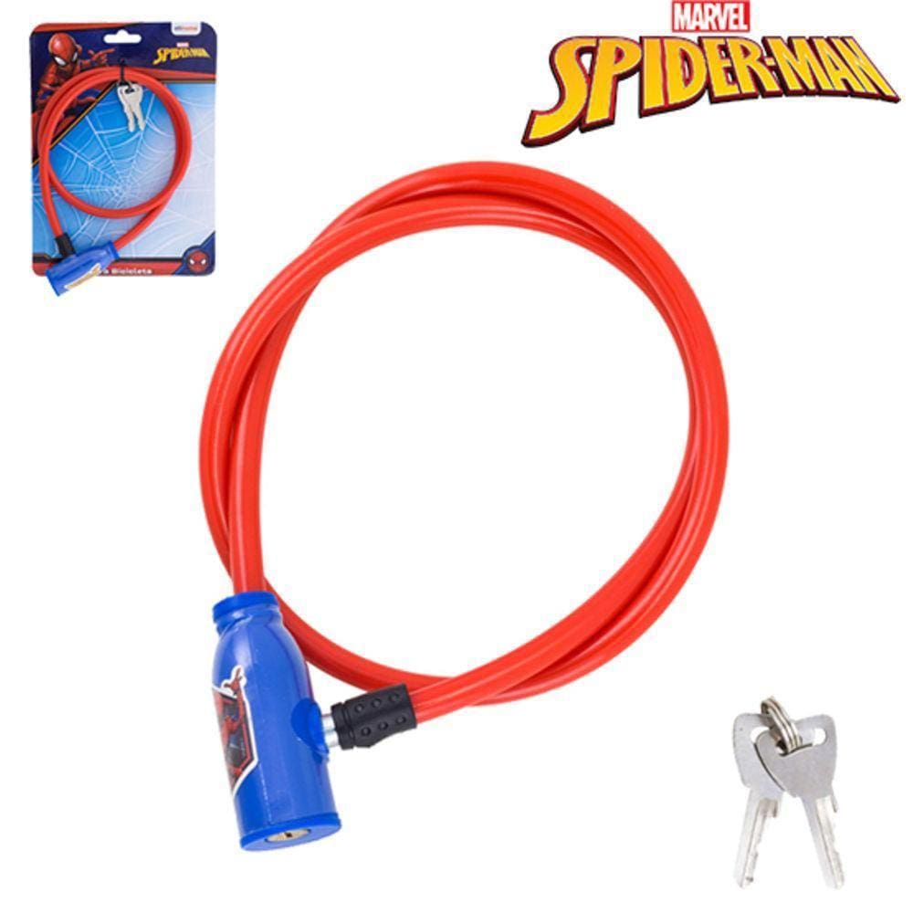 Cadeado Bicicleta Com Chave Em Aço Bike Infantil Spider-Man