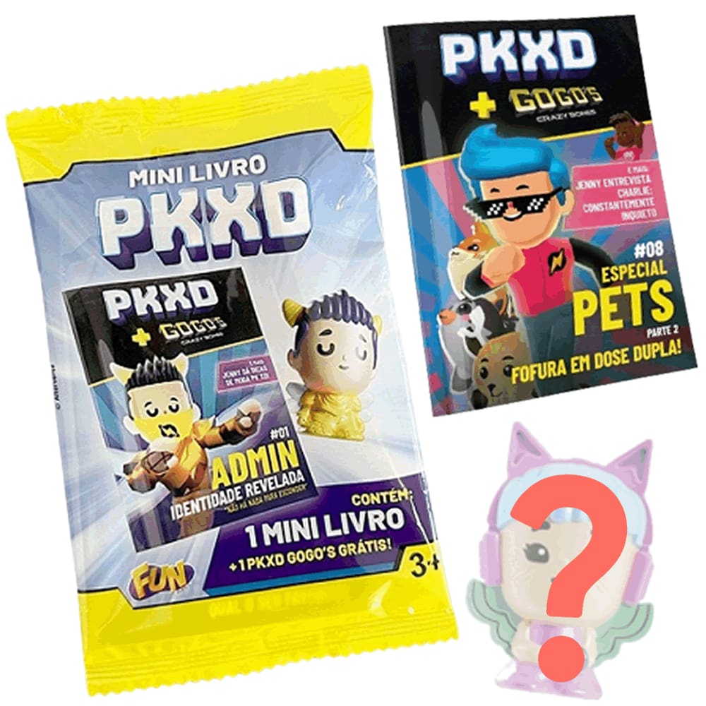 Mini Figuras PKXD Gogos Mini Livro e Gogos Surpresa