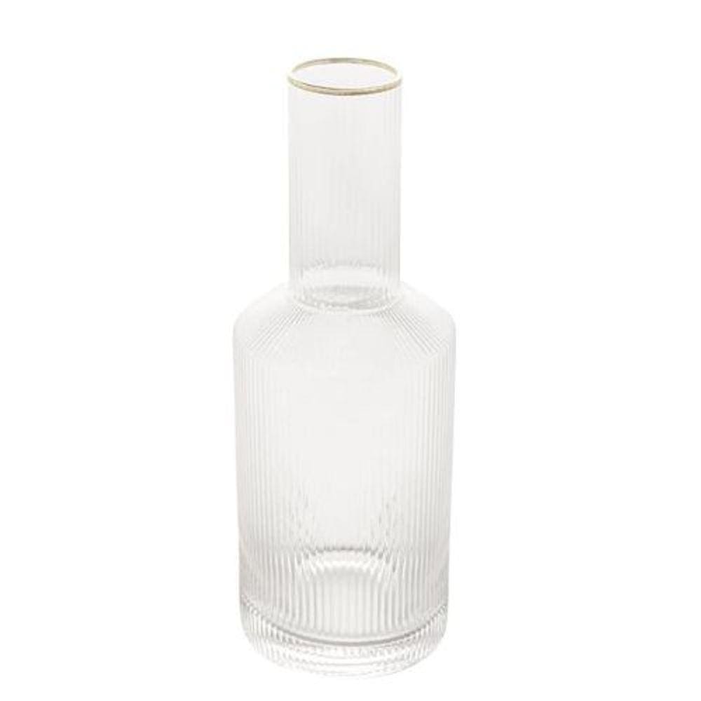Garrafa de Cristal Borda Dourada Lines 800ml - Wolff