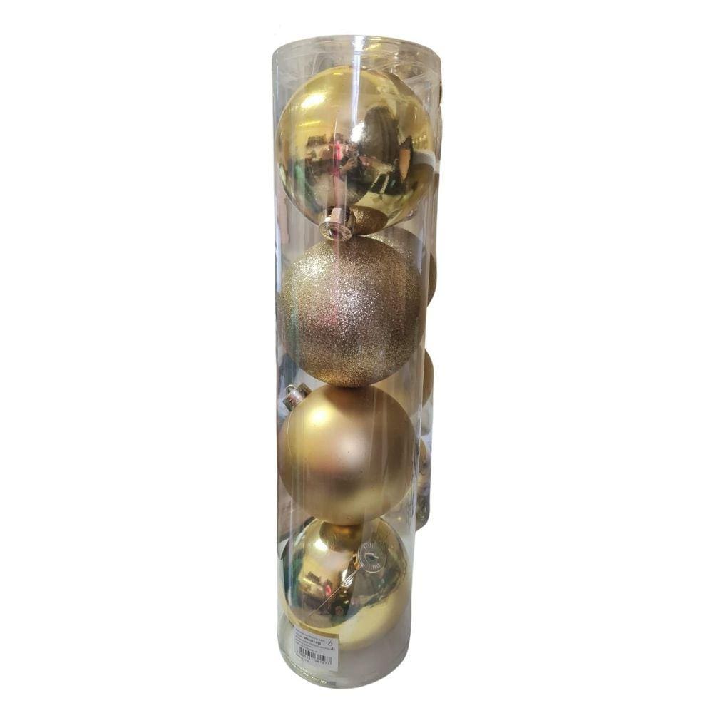 Kit Bolas De Natal Douradas Brilhosas Luxuosas 12Cm-8Un