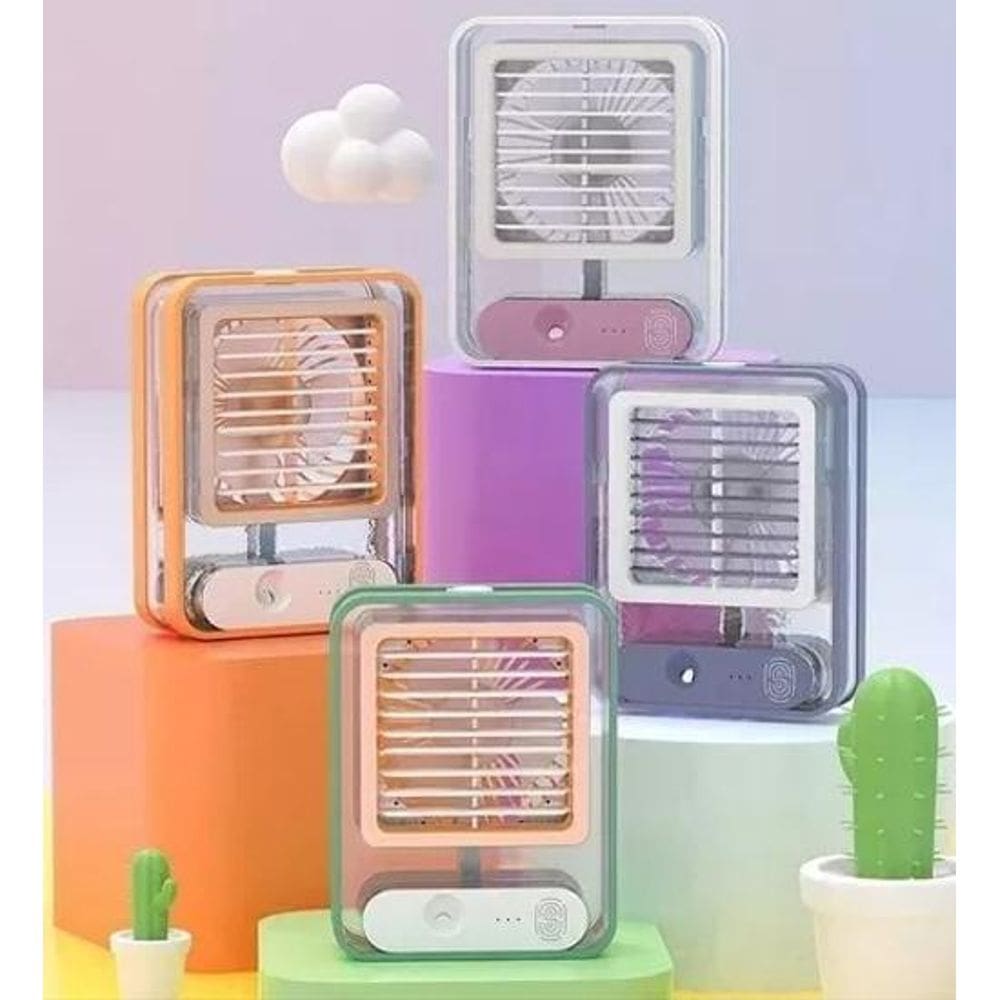 Climatizador Portátil Ventilador Umidificador 600ml USB