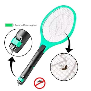 Raquete Eletrica Recarregavel Mata Mosquito Da Dengue