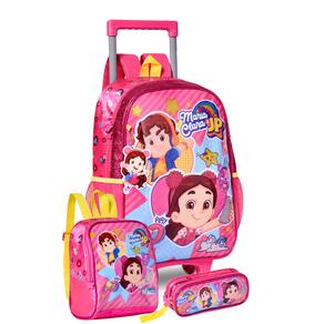 Kit Mochila de Rodinhas Maria Clara e JP Estojo e Lancheira