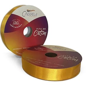 Fita De Cetim Amarelo Ouro 22mm x 50m - Cinderela