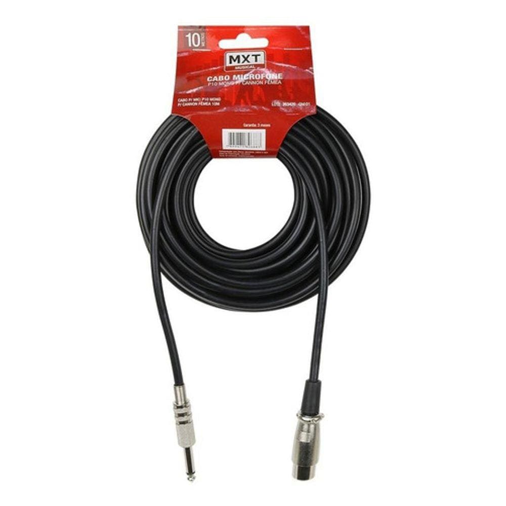 Cabo Microfone Profissional Mono P10 MachoXCannon Femea 10M