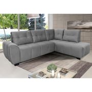 Sofá de Canto 6 Lugares Hellen Suede Velut Cinza 205/273 cm