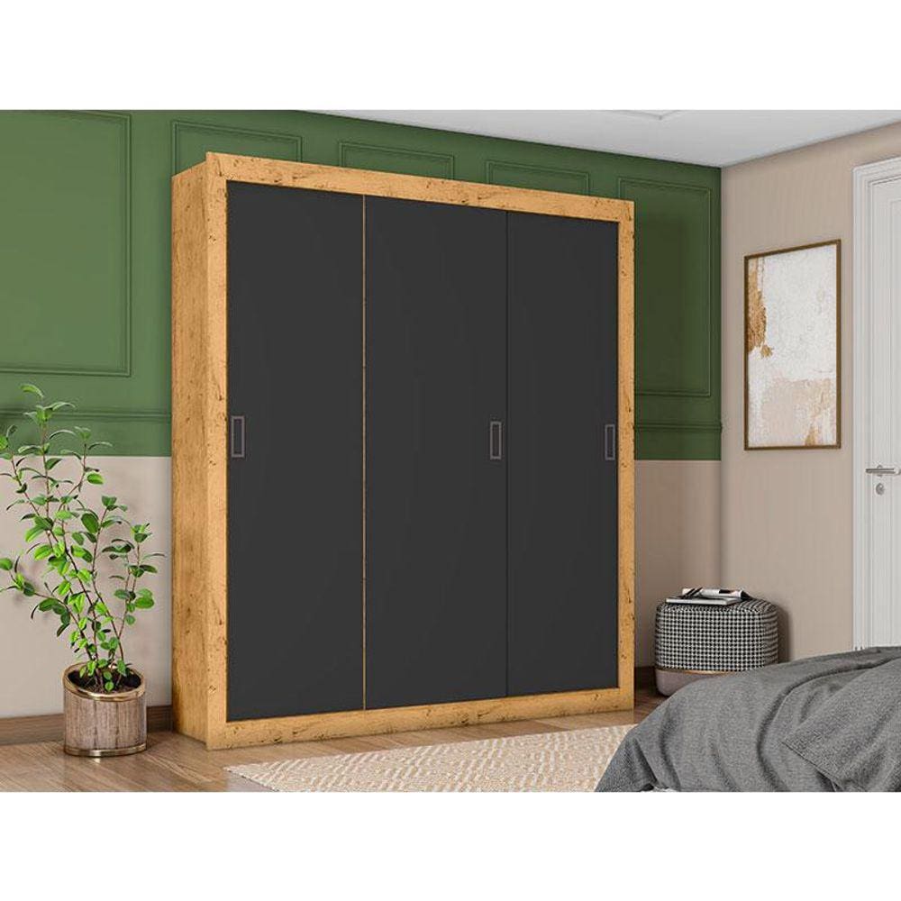 Guarda Roupa Casal Ambiente COR2303044 Freijó Carbono Flex - Araplac