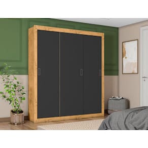 Guarda Roupa Casal Ambiente COR2303044 Freijó Carbono Flex - Araplac