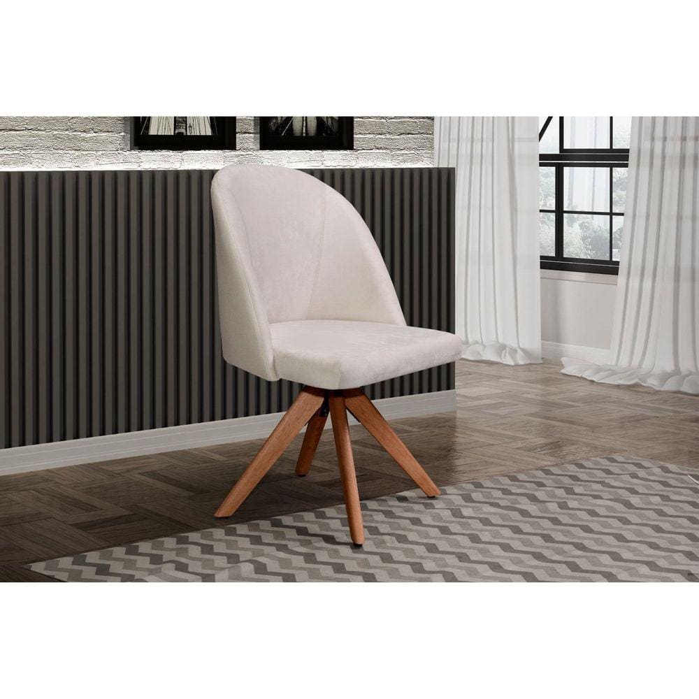 Poltrona Decorativa Giratória para Sala de Estar Lua Nude