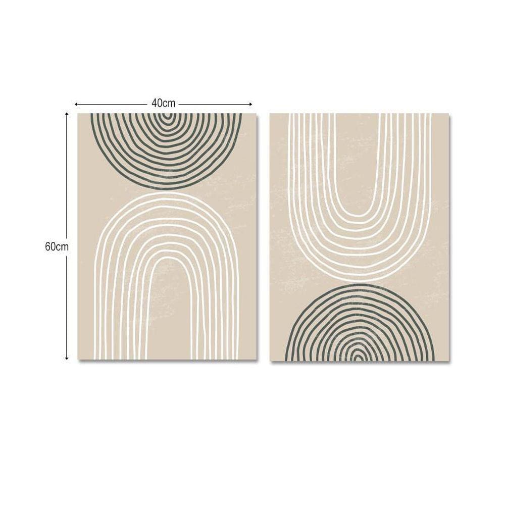 Kit 2 Quadros Telas Decorativas Minimalista Vintage 60X40Cm