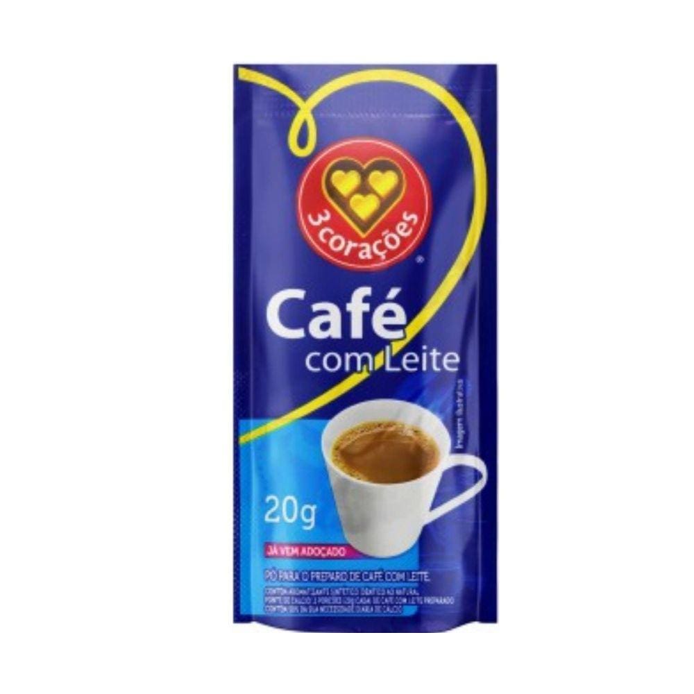 Mistura Café Com Leite Em Sachê 3 Corações 20G - 80 Und
