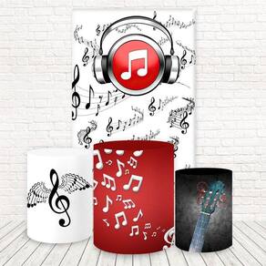 Painel Retangular E Capas 3D Sublimado Musical Fkpc-1573