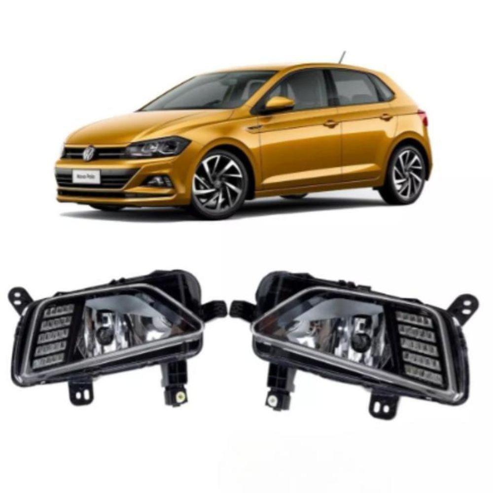 Par Farol Auxiliar Polo Virtus 2018 A 2022 Com Led