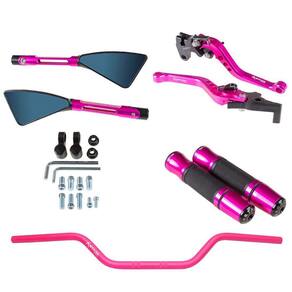 Kit Rosa Guidão 22Mm Manopla Jupiter Retrovisor Manete Mt07