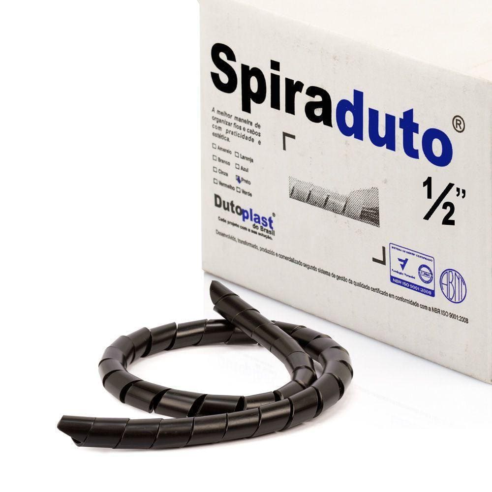 Spiraduto 1/2 Organizador De Cabos - Dutoplast - Preto 10M