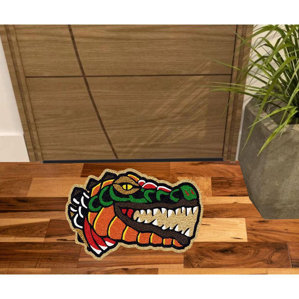 Tapete Capacho Decorativo Crocodilo, Jacaré No Formato, Decoração Para Quarto, Porta, Sala, Cozinhas.