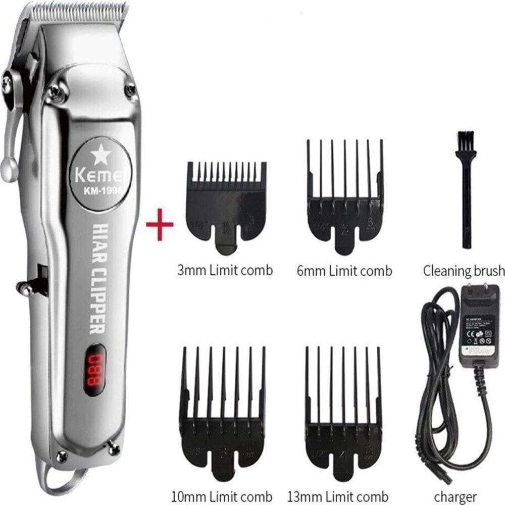 Maquina Corte Cabelo Barba Profissional S/Fio Metal
