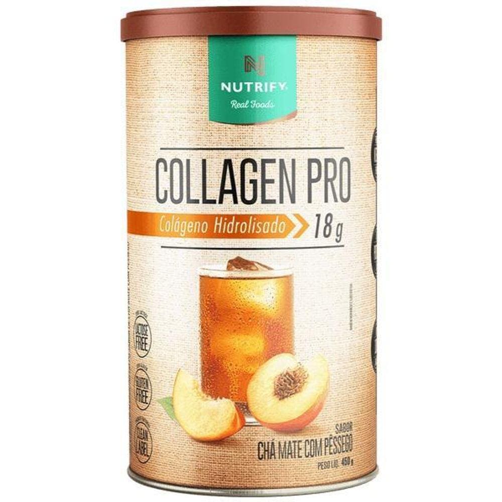 Colageno Collagen Pro Cha Mate Com Pessego 450G Nutrify