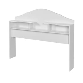 Cabeceira Box Casal Branco com Nichos Porta Objetos