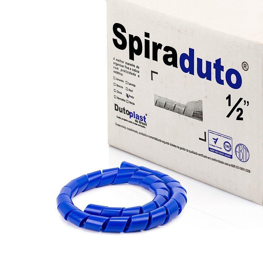 Organizador Fios E Cabos Spiraduto 1/2 Azul - 30 Mt
