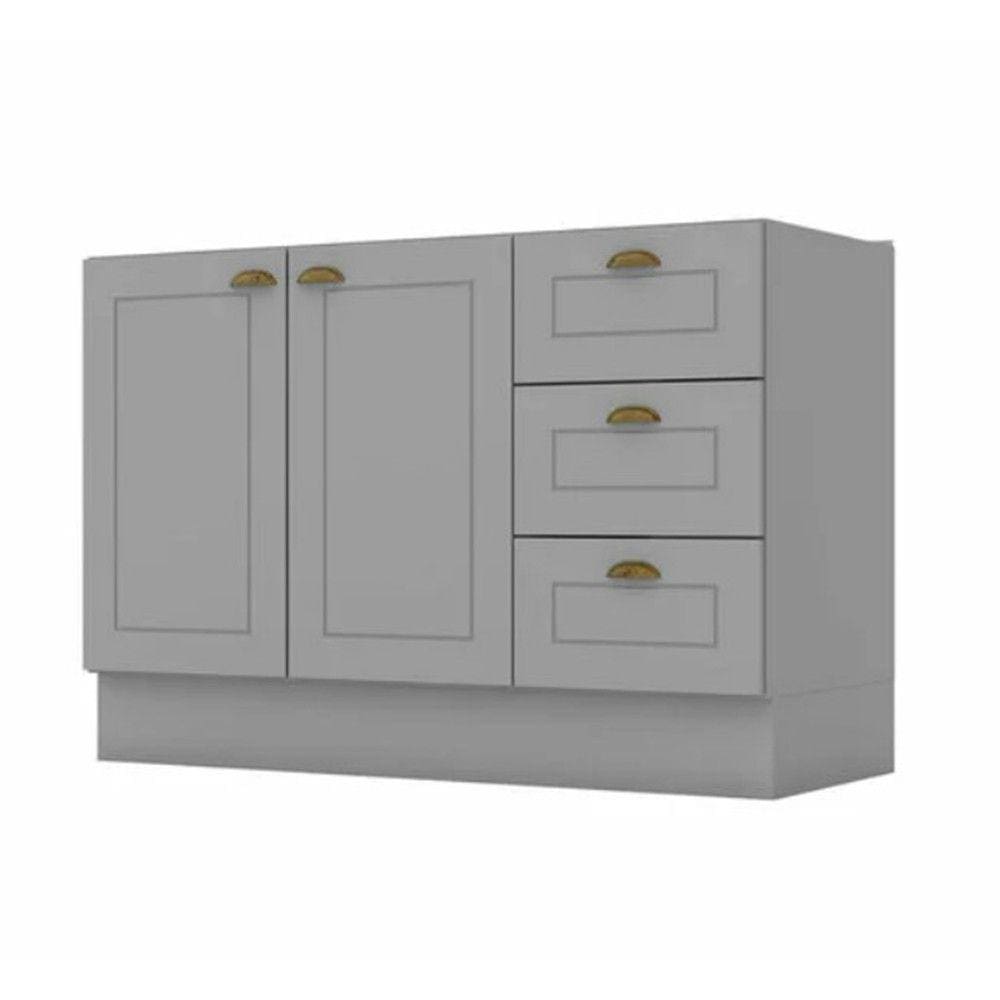 Balcão 2 Portas Clássico Americana 120 cm sem Tampo Henn C353-05