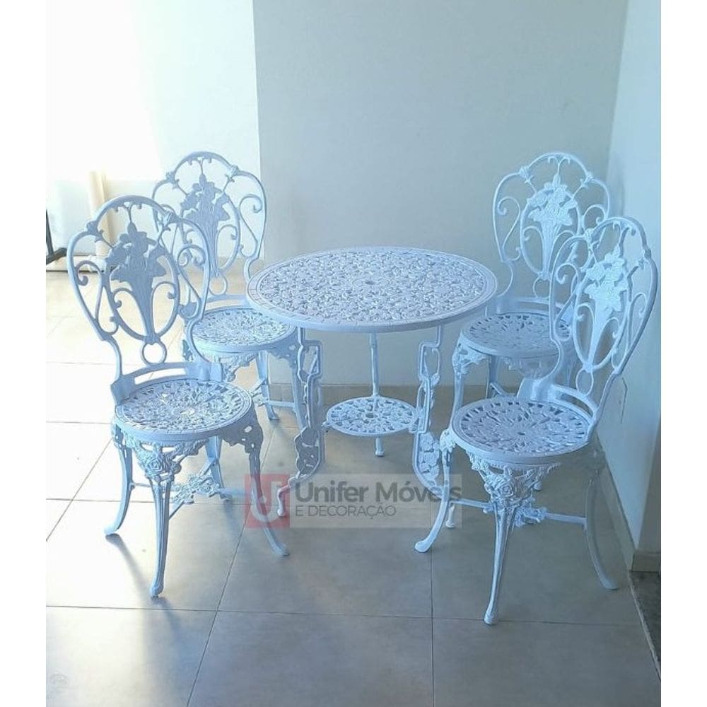 Conjunto de Mesa Para Jardm Chinês Com Mesa de 3 Pés em Alumínio Fundido