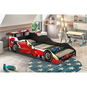 Cama Carro Solteiro Formula 1 Vermelho - Rede Móveis